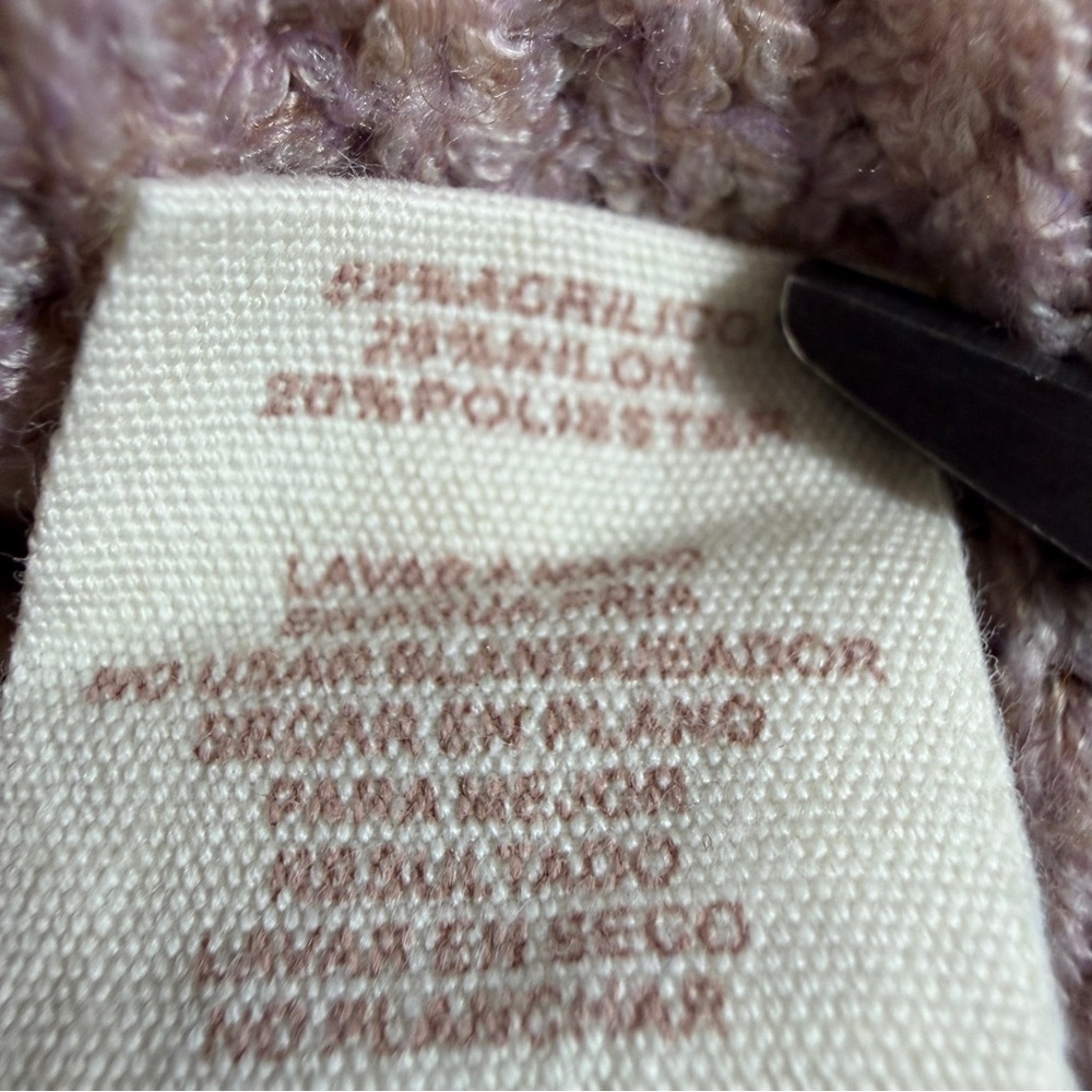 Hem and Thread Soft Rib-Trim Mock Neck A line Sweater in Dusty Rose Sz L - Picture 5 of 6